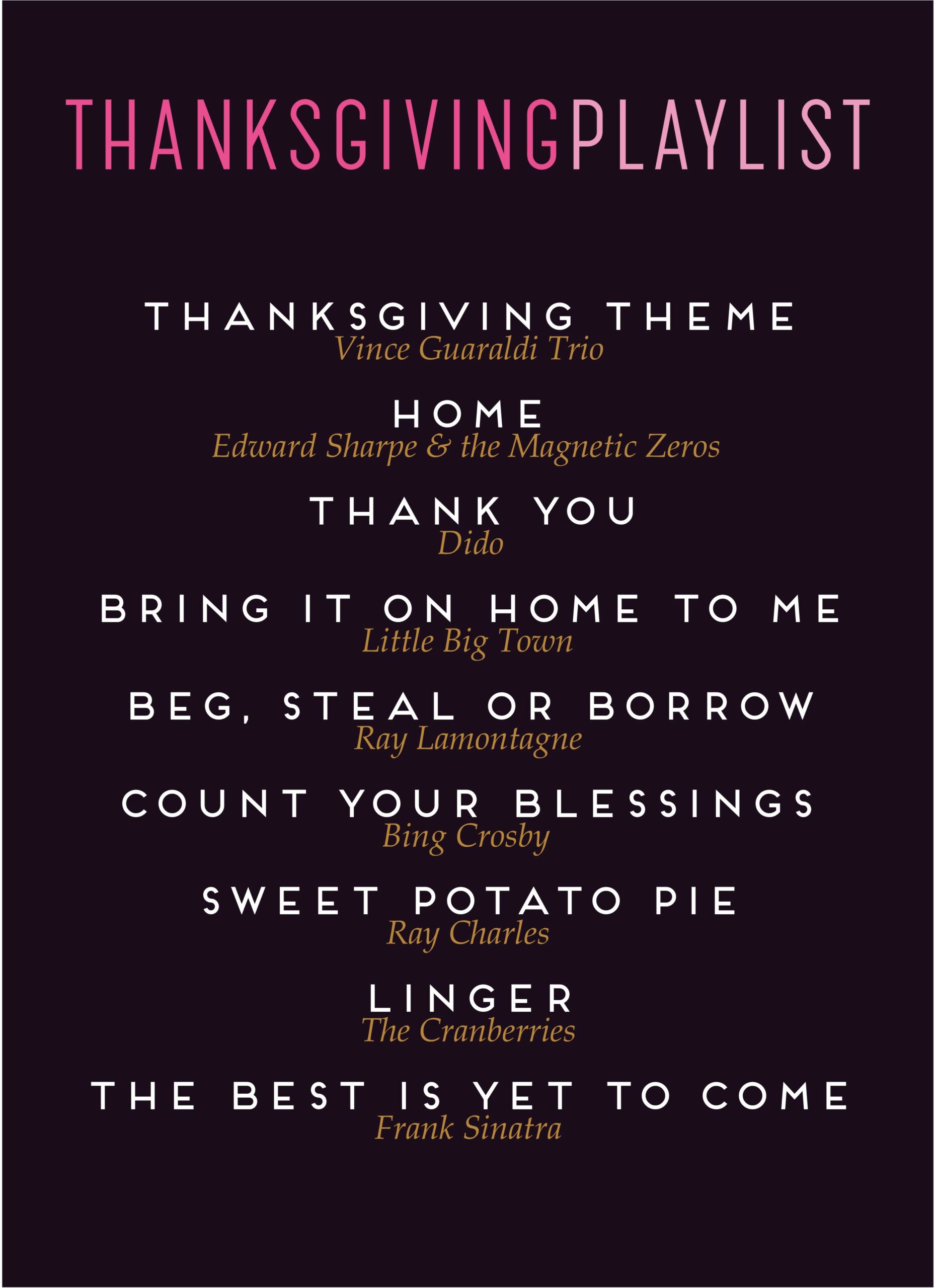 Thanksgiving Menu + Playlist