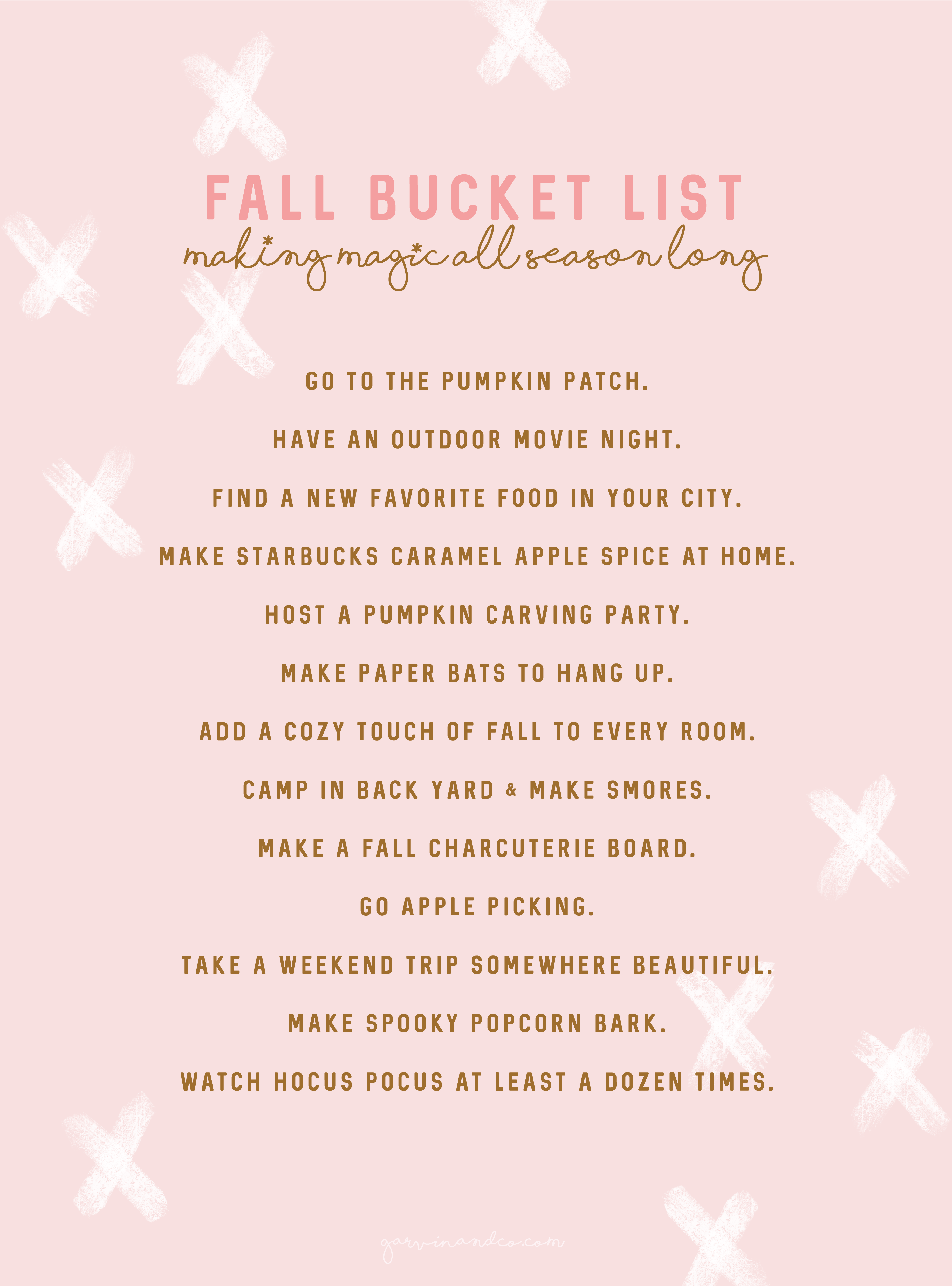 Fall Bucket List 2019