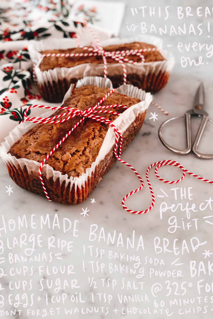 Banana Bread Recipe + Ten Homemade Gift Ideas